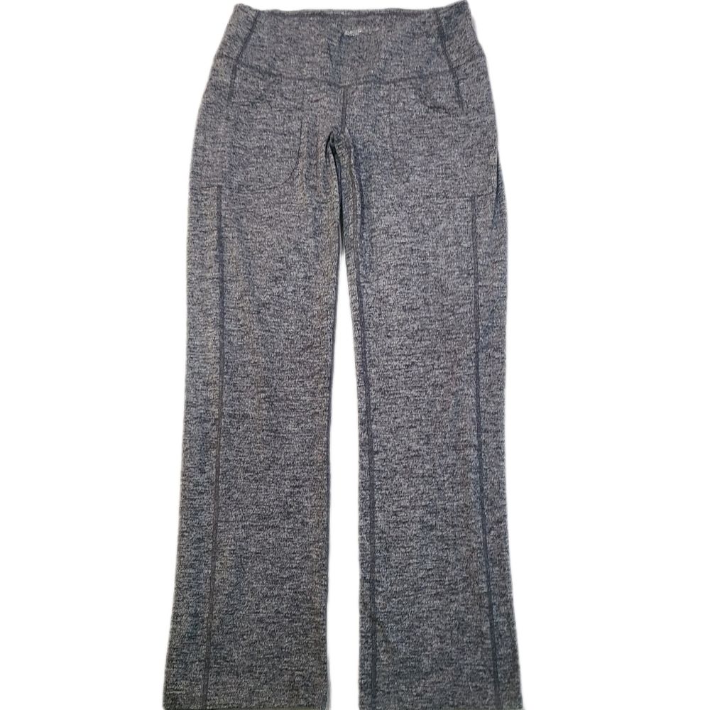 Jofit Charcoal Gray Heather Flared Mid-rise 4 Pocket Workout Pants Leggings XS